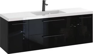 Szafka z Umywalką ROSEN 140 cm D - Uchwyt Czarny - Szafki łazienkowe - miniaturka - grafika 1
