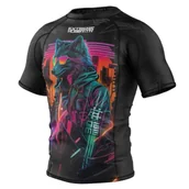 Kimona, stroje i obuwie - Extreme Hobby Rashguard Krótki Rękaw Cyber Animals Black Wolf - miniaturka - grafika 1