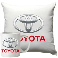Gadżety dla niej i dla niego - Kubek Poduszka Toyota 330ml 40x40cm z Napisem Zestaw Motoryzacyjny - miniaturka - grafika 1