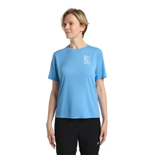 Damska koszulka funkcjonalna Jack Wolfskin VONNAN GRAPHIC T W EXPLORE mid blue - XS - Koszulki i topy damskie - miniaturka - grafika 1