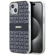 Etui i futerały do telefonów - Oryginalne Etui IPHONE 13 / 14 / 15 DKNY Hardcase IML Mono & Stripe MagSafe (DKHMP14SHRHSEK) czarne - miniaturka - grafika 1