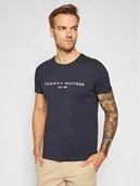 Koszulki męskie - Tommy Hilfiger T-Shirt Core Logo Tee MW0MW11465 Granatowy Slim Fit - miniaturka - grafika 1