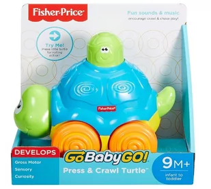 Fisher Price Odjazdowy Żółwik Naciśnij i Jedź. - Zabawki interaktywne dla dzieci - miniaturka - grafika 1