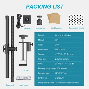 ATOMSTACK Maker AC1 Laser Engraver Time-lapse Camera, 5 Megapixels, Precise Positioning, 400*400mm Photography Range - Grawerowanie i akcesoria - miniaturka - grafika 7