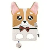 Szkolne artykuły papiernicze - Pamiętnik z kłódką A5/96K 3D włochacz Corgi - miniaturka - grafika 1