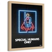Plakaty - Plakat w ramie naturalnej FEEBY Neony Superman, 50x70 cm - miniaturka - grafika 1