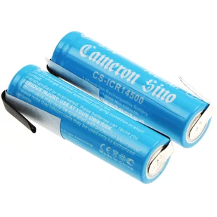 Ogniwa ICR14500 700mAh 2.59Wh Li-Ion 3.7V bez zabezpieczenia z blaszkami po przeciwnych stronach zestaw 2 szt (Cameron Sino) - Ładowarki i akumulatory - miniaturka - grafika 1