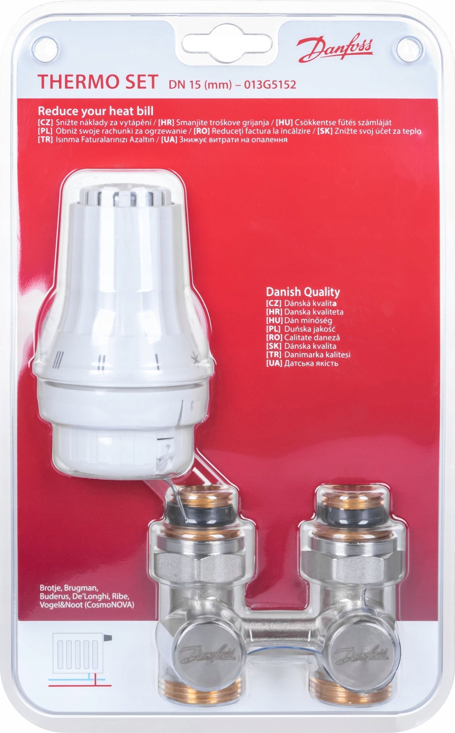 Danfoss Zestaw 2-elementowy - RAE/RLV-KS 1/2 Prostyblister DWZ