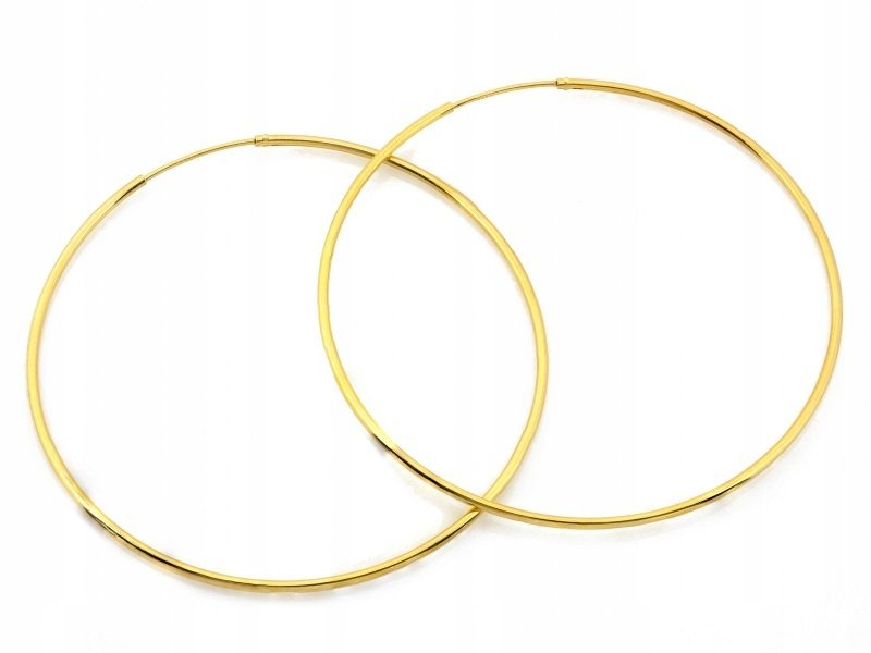 KOLCZYKI KOŁA SREBRNE 925 POZŁACANE ŚREDNICA 56MM WAGA 2,68G DUŻE DAMSKIE