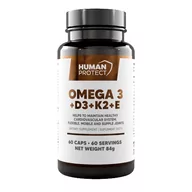 Witaminy i minerały - Human Protect Omega 3 + D3K2 + E 60softgels Kwasy EPA DHA Witamina D3 K2 - miniaturka - grafika 1