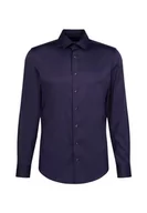 Koszule męskie - Seidensticker Męska koszula slim fit z długim rękawem, granatowy, 44 - miniaturka - grafika 1