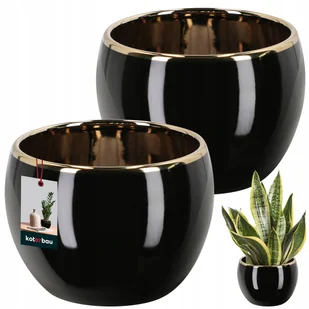 2x DONICZKA DONICA OSŁONKA CERAMICZNA SZKLIWIONA NA KWIATY ROŚLINY Fi 10cm - Donice - miniaturka - grafika 1