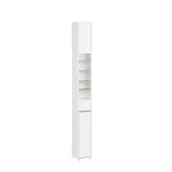 Szafki łazienkowe - SoBuy Szafka łazienkowa słupek biała dąb regał z szufladą półki BZR34-WN - miniaturka - grafika 1