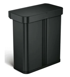 Simplehuman Kosze - Bezdotykowy kosz na odpady sortowane sterowany głosem i ruchem, 58 l, czarny mat ST2043 - Kosze na śmieci - miniaturka - grafika 1