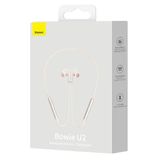 Baseus Bowie U2 Bluetooth (Neckband) kremowo-białe - Słuchawki - miniaturka - grafika 5