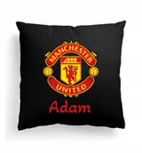 Poduszki dekoracyjne - Foto Poduszka Czarna Manchester United + Imię - miniaturka - grafika 1