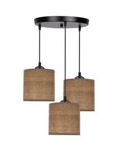 Lampa wisząca Legno 3x40W, ratanowa, boho - Lampy sufitowe - miniaturka - grafika 1