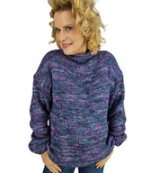 Swetry damskie - Ciepły melanżowy sweter półgolf damski oversize HANNA - miniaturka - grafika 1