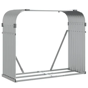 vidaXL Stojak na drewno, srebrny, 120x45x100 cm, stal galwanizowana - Wózki magazynowe - miniaturka - grafika 1