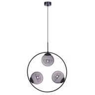 Lampy sufitowe - Grafitowa lampa wisząca, pionowy okrąg z kloszami K-5113 z serii DAVOS - miniaturka - grafika 1