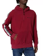 Bluzy męskie - Champion Męska bluza z kapturem Polar Color Mix Half Zip, bordowy, S - miniaturka - grafika 1