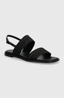 Sandały damskie - Calvin Klein sandały FLAT SANDAL HE damskie kolor czarny HW0HW01990 - miniaturka - grafika 1