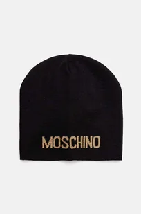 Moschino czapka z domieszką wełny kolor czarny z cienkiej dzianiny M3132 65294 - Czapki damskie - miniaturka - grafika 1