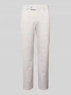 Spodnie męskie - Spodnie materiałowe o kroju straight fit ze wzorem w kratę - miniaturka - grafika 1