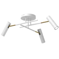Lampy sufitowe - Trójramienna, biało-złota lampa do kuchni LX 340 z serii AXION - miniaturka - grafika 1