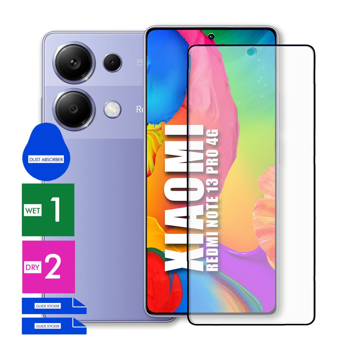 SZKŁO OCHRONNE DO XIAOMI REDMI NOTE 13 PRO 4G HARTOWANE 9H PEŁNE EKRAN 5D