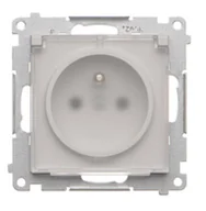 Gniazdka elektryczne - Kontakt Simon Gniazdo do wersji IP44 bez uszczelki klapka w kolorze Simon 55 - jasnoszary mat - miniaturka - grafika 1