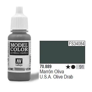 Vallejo Farba Nr91 USA Olive Drab 17ml 439775 - Akcesoria i części modelarskie - miniaturka - grafika 2