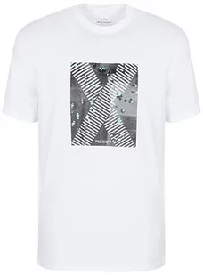 Armani Exchange Męski T-Shirt Regular Fit NYC Image Tee, biały, XXL - Koszulki męskie - miniaturka - grafika 1