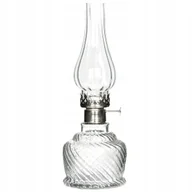 Świeczniki - ŚWIECZNIK TEALIGHT SKANDYNAWSKI lampa naftowa szklany przezroczysty 34cm - miniaturka - grafika 1