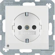 Gniazdka elektryczne - Hager Polo Gniazdo SCHUKO z podświetleniem orientacyjnym Berker B.Kwadrat/B.3/B.7 biały połysk 41098989 41098989 - miniaturka - grafika 1