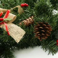 Choinki - 1.8M Christmas Bowknot Red Berries Pine Cones Garland Bar Tops Dekoracja Choinka Wiszące ozdoby Party Supplies - miniaturka - grafika 1