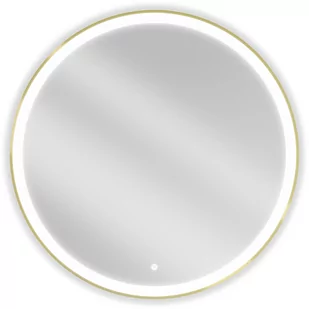 Mexen Esso lustro łazienkowe podświetlane, okragłe 90 cm, LED 6000K, antypara, rama złota - 9825-090-090-611-50 - Lustra - miniaturka - grafika 1