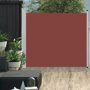 vidaXL Wysuwana markiza boczna na taras, 100 x 300 cm, brązowa vidaXL - Pawilony ogrodowe - miniaturka - grafika 1
