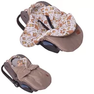 Śpiworki dla dzieci - Śpiworek Myszka Do Wózka Fotelik Nosidło Minky Latte Bawełna Polana Leśna - miniaturka - grafika 1