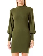 Sukienki - Bestseller A/S Damska sukienka VMHOLLYKARISPUFF LS Highneck Dress GA BO, Rifle Green, S, Rifle Green, S - miniaturka - grafika 1