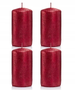 Świece ozdobne czerwone walec kokon 10/6 zestaw 4 - Świece - miniaturka - grafika 1