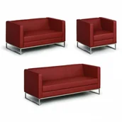 Sofy i kanapy - B2B Partner Sofa CUBE, 2-miejscowa, czerwony XP-116-2 Seat H18# - miniaturka - grafika 1