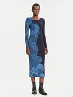 Sukienki - Desigual Sukienka codzienna Limbani 25WWVK31 Granatowy Slim Fit - miniaturka - grafika 1