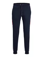 Spodenki męskie - Bestseller A/S Męskie spodnie dresowe JPSTWILL JJREID Blocking Sweat Pant SN, Navy Blazer, L, granatowy blezer, L - miniaturka - grafika 1