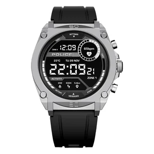 Police MY.AVATAR Srebrna koperta Czarny pasek - Smartwatch - miniaturka - grafika 1