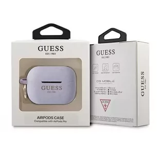 Guess GUAPSGGEU AirPods Pro cover purpurowy/purple Silicone Glitter - Akcesoria do słuchawek - miniaturka - grafika 3