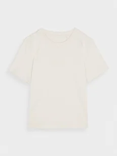 Damski t-shirt z nadrukiem 4F 4FWAW24TTSHF1807 - beżowy - Koszulki sportowe damskie - miniaturka - grafika 1