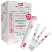 Testy ciążowe i diagnostyczne - Domowe Laboratorium Pink Digital Test Trio, cyfrowy zestaw do monitorowania płodności u kobiet, 22 testy - miniaturka - grafika 1