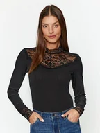 Bluzki damskie - YAS Bluzka 26031749 Czarny Regular Fit - miniaturka - grafika 1