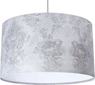 Lampy sufitowe - Lampa wisząca Lumes Srebrno-biała lampa wisząca z abażurem - S393-Helisa - miniaturka - grafika 1